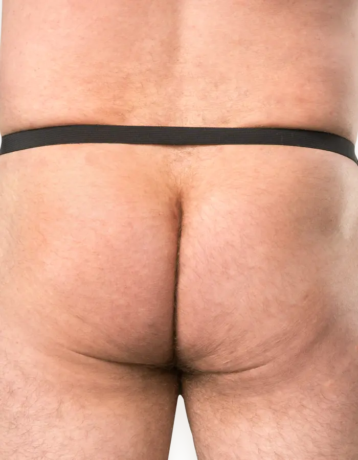 Men's Leather Open Cock G-String