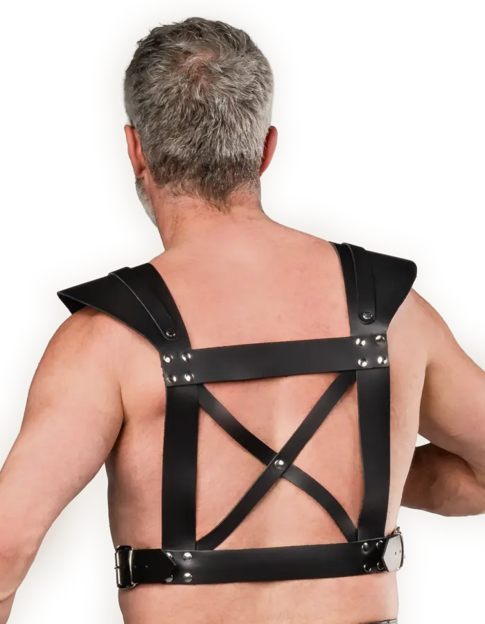 Men's Gladiator Style Chest Harness with Front O-Ring