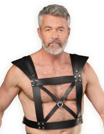 Harnais de Poitrine Style Gladiateur pour Homme avec Anneau O Frontal