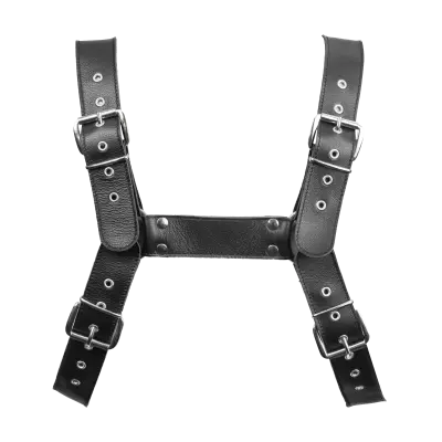 Men's Leather Chest Harness with Pockets