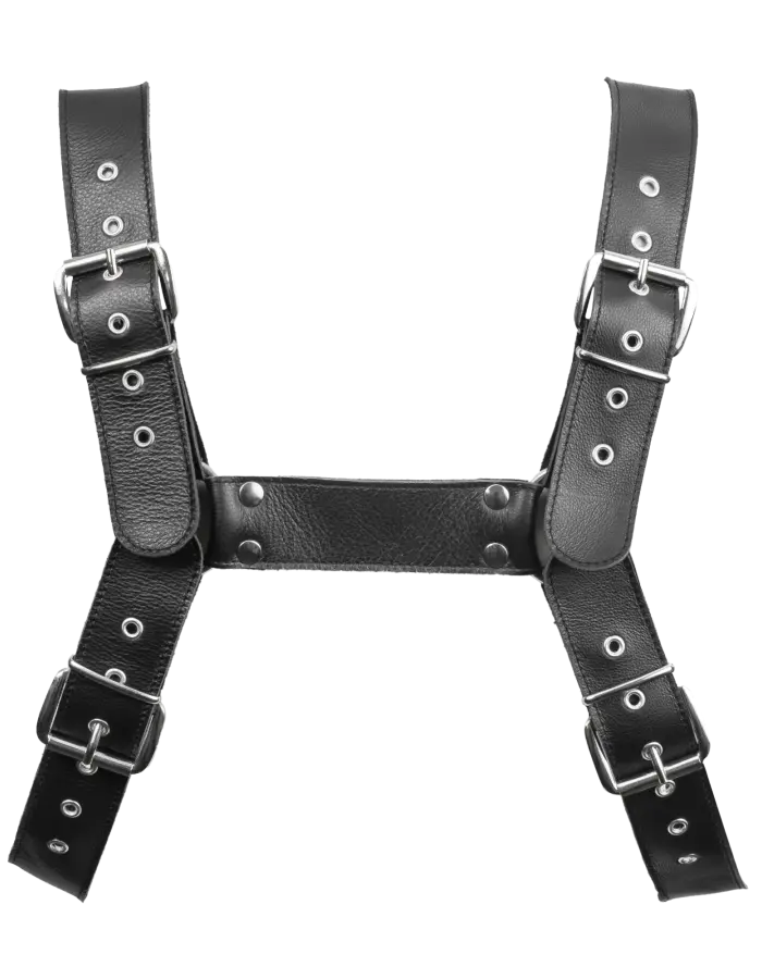 Men's Leather Chest Harness with Pockets