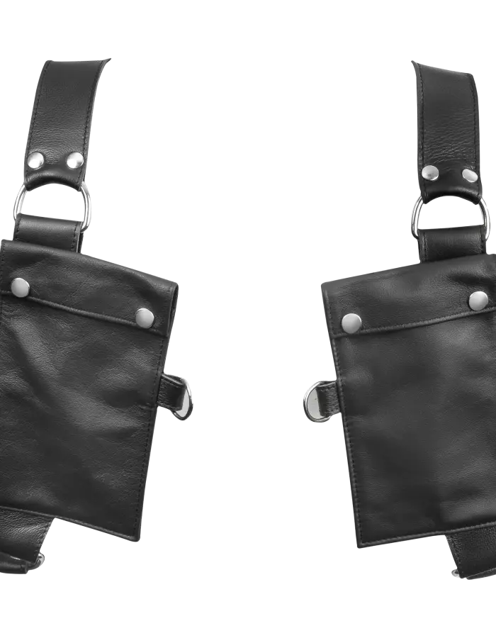 Men's Leather Chest Harness with Pockets