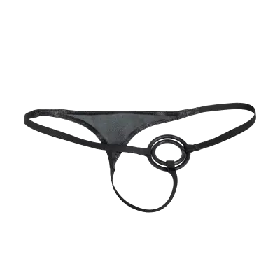 Men's Leather G-String with Cock Ring