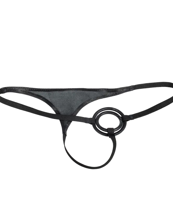 Men's Leather G-String with Cock Ring