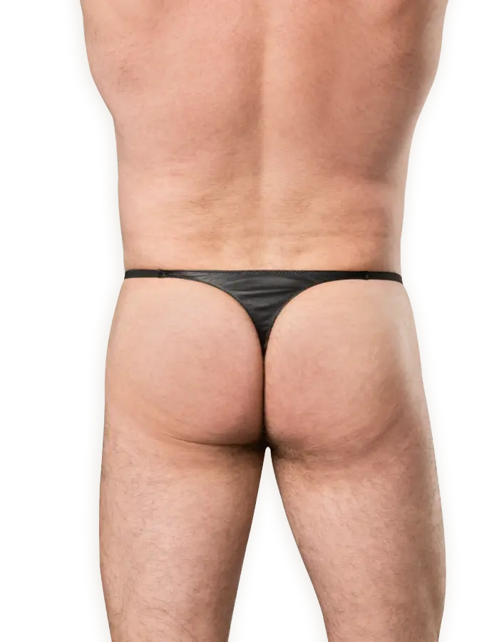 Men's Leather G-String with Cock Ring