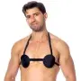 Men's Leather Nipple Harness Bra With Spikes Inside