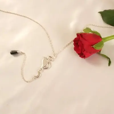 MerNeith - Waist Chain in Silver & Hematite with Cat and Moon Charms