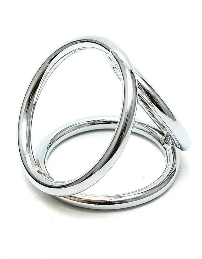 Metal Cock Penis and Balls Metal Triple Triangle Rings