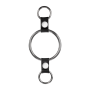 Metal Cock Ring with Leather Straps & Attachment Rings – 50 mm