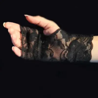 Midnight Girl - Black Lace Fingerless Gloves