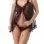 Mistress for Hire - Black/Red Sheer Lace Babydoll & Tanga