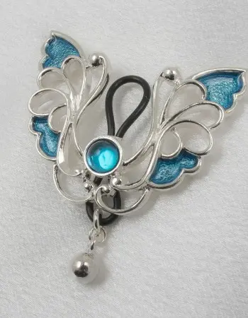 Morpho - Cobalt and Silver Butterfly Non-Piercing Nipple Ring Jewelry