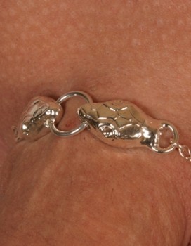 Naga - Serpent Penis Chain Bracelet in Silver