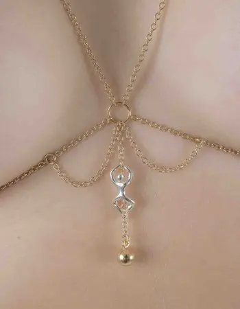 Naiad - Open Cup Bra in Gold with River Nymph Charm