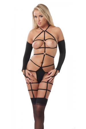 Nauti Dreams - Open Bodysuit with Gloves 