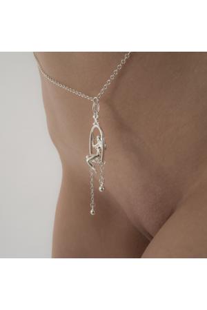 Needed Me - Silver Waist Chain with Woman Trapeze Pendant