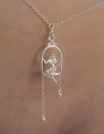 Needed Me - Silver Waist Chain with Woman Trapeze Pendant