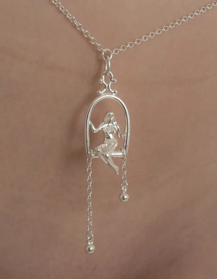 Needed Me - Silver Waist Chain with Woman Trapeze Pendant