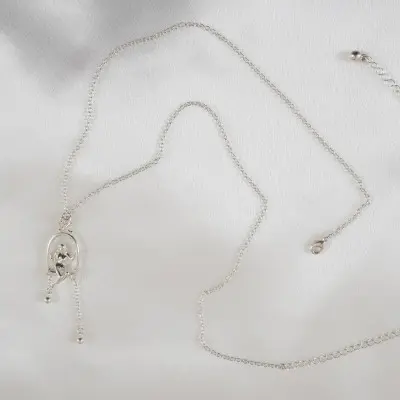 Needed Me - Silver Waist Chain with Woman Trapeze Pendant