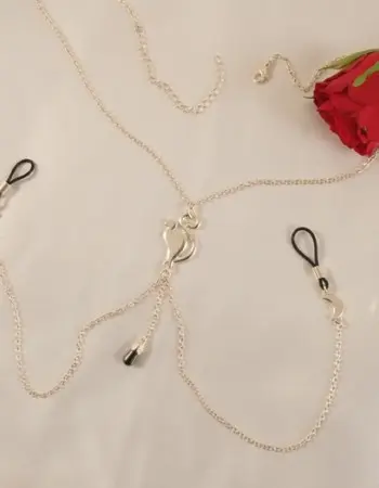 Neithikret - Silver Neck Chain & Nipple Rings