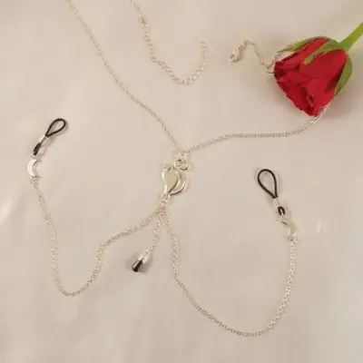 Neithikret - Silver Neck Chain & Nipple Rings