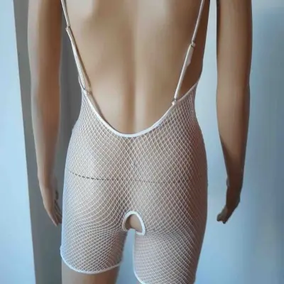 Net of Desire - Fishnet Crotchless Nippleless Open Butt Romper