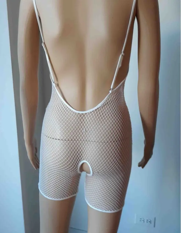 Net of Desire - Fishnet Crotchless Nippleless Open Butt Romper