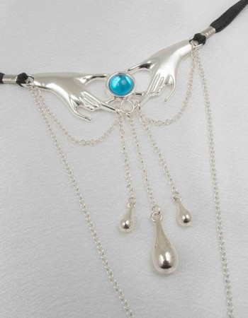 Never Be the Same - Crotchless Pussy Jewelry G-String with Pendants in Silver