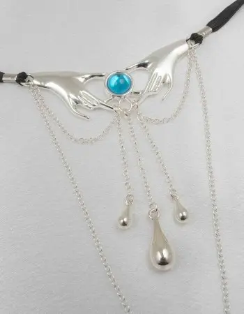 Never Be the Same - Crotchless Pussy Jewelry G-String with Pendants in Silver