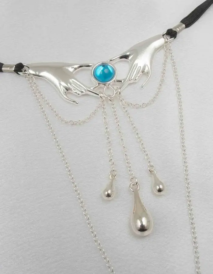 Never Be the Same - Crotchless Pussy Jewelry G-String with Pendants in Silver