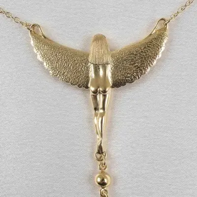 Nile Sunset - Gold Breast and Nipple Necklace with Isis Charm