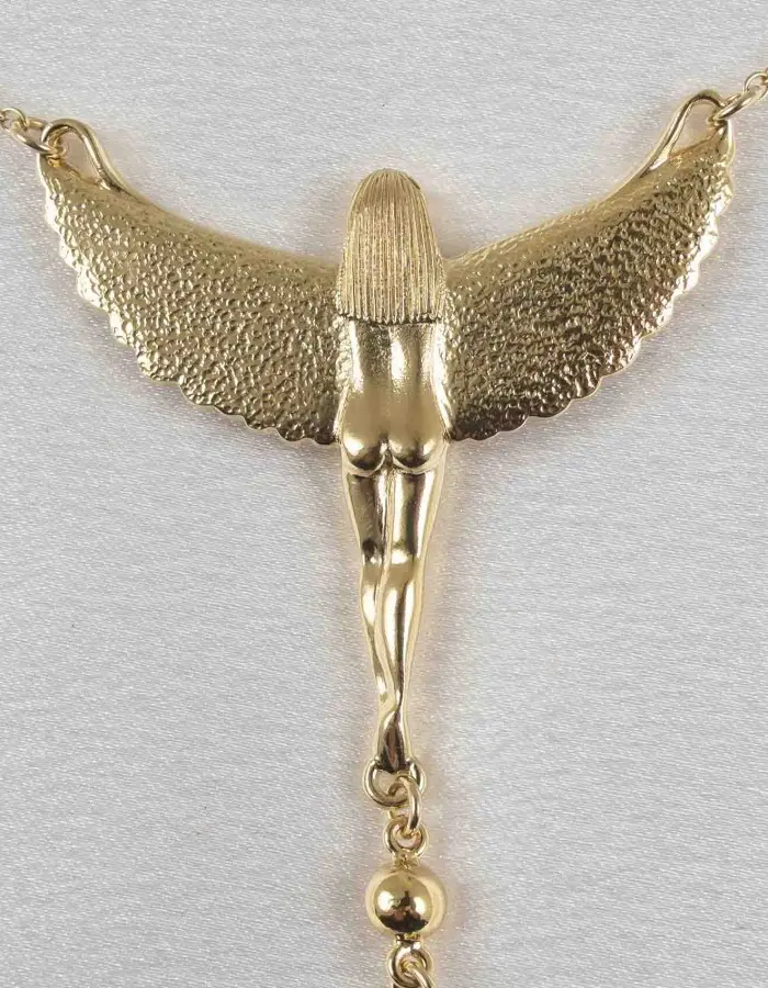 Nile Sunset - Gold Breast and Nipple Necklace with Isis Charm