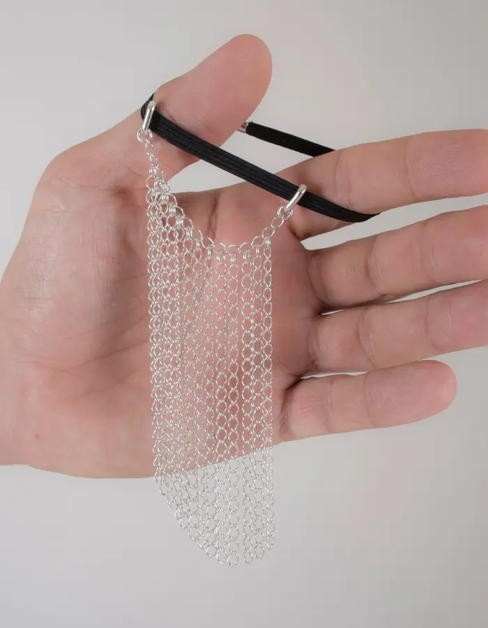 Ninja - Penis Band With Sterling Silver Veil