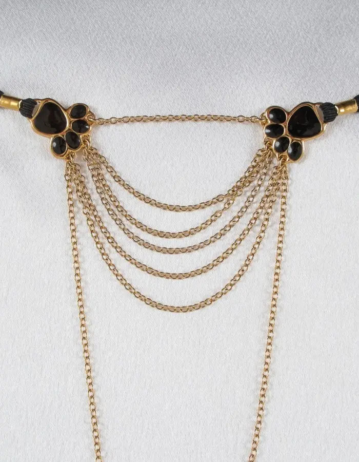 Ninja Kittens - Gold Vaginal Veil G-String Jewelry  with Cat Paws