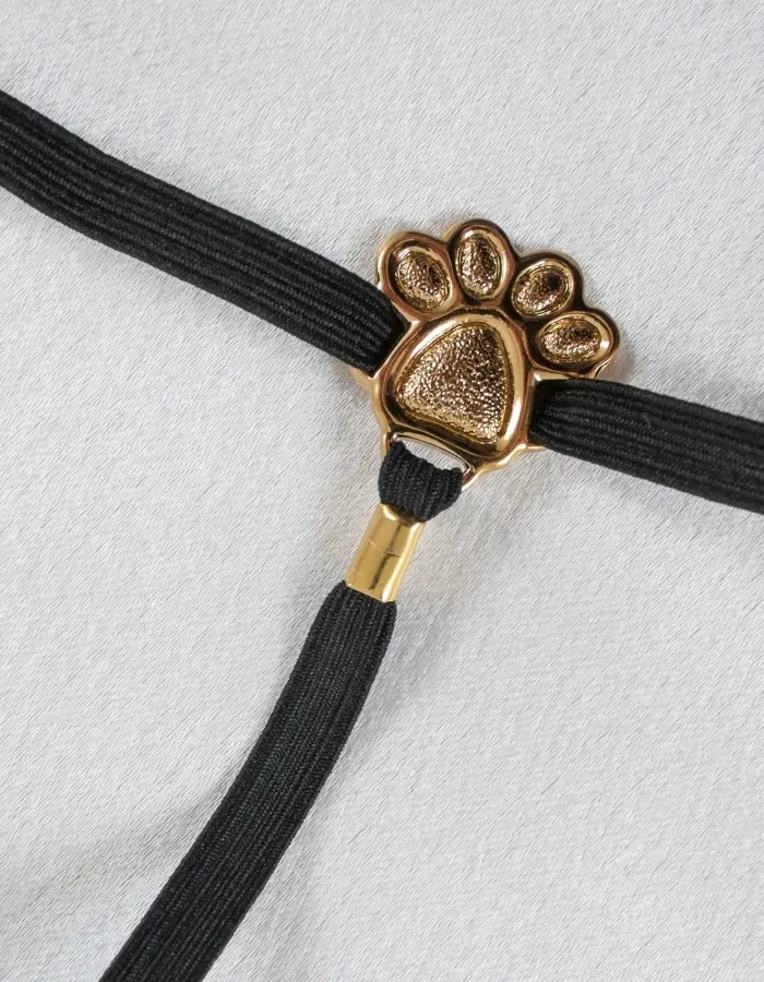 Ninja Kittens - Gold Vaginal Veil G-String Jewelry  with Cat Paws