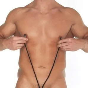 Nipple Clamps with Penis Testicle Cord
