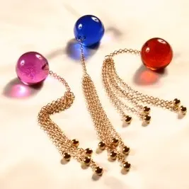 Nirvana - Unisex Anal/Vaginal Insertable 34mm Crystal Orb With five Gold Pendants