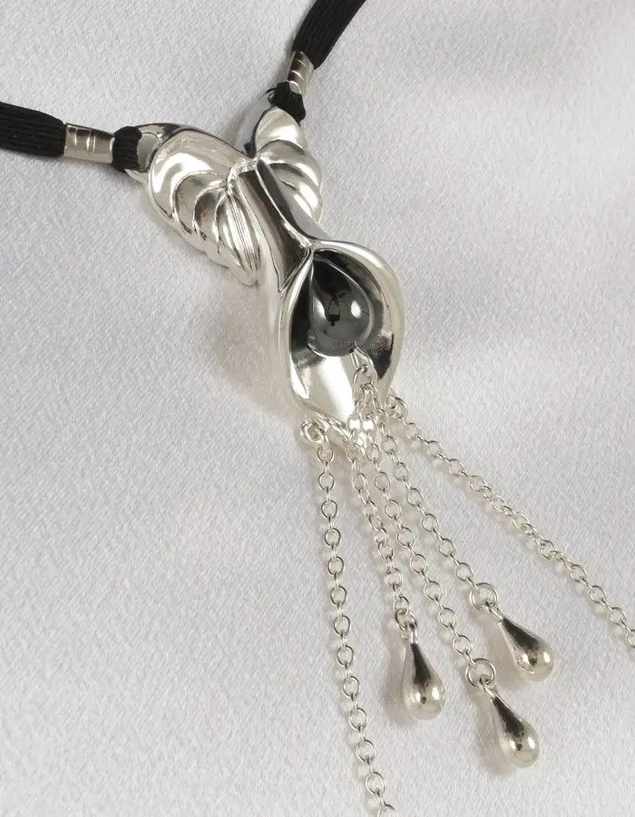 Nymphs of the Garden - Silver Lily Vagina Jewelry with Clit Charm