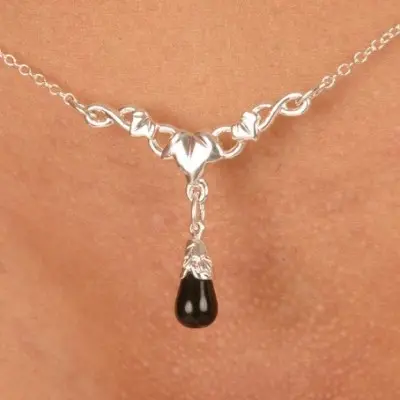 Okwiraseh - Silver Waist Chain with Maple Charm and Stone Pendants