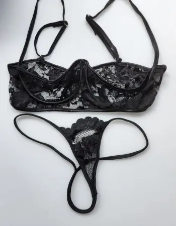 Midnight Love - Open Cup Bra & G-String Panty