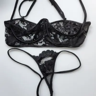 Midnight Love - Open Cup Bra & G-String Panty