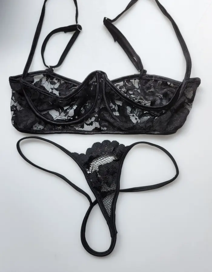 Midnight Love - Open Cup Bra & G-String Panty