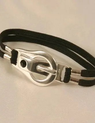 Options Trader - Penis Band with Silver Buckle and Black Crystal