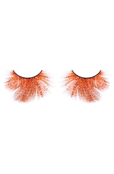 Orange-Red Feather Eyelashes