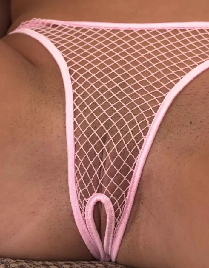 Love Too Soon Lost - Crotchless Fishnet Thong Panty