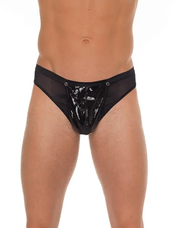 Black PVC and Sheer Thong