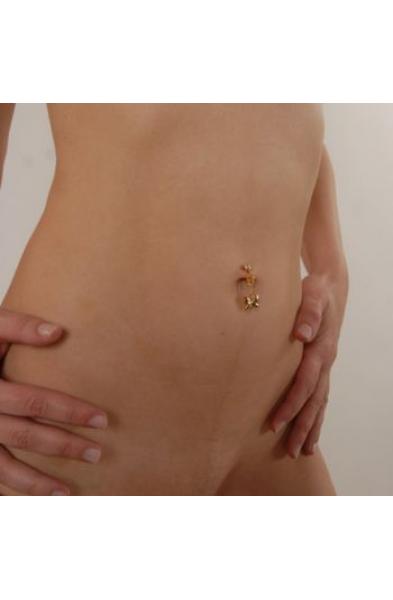 Painted Lady - Gold Butterflies of Summer Non-Piercing Belly Ring