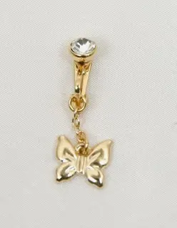 Painted Lady - Gold Butterflies of Summer Non-Piercing Belly Ring
