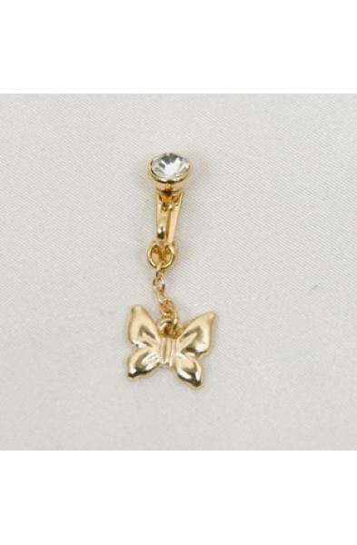 Painted Lady - Gold Butterflies of Summer Non-Piercing Belly Ring