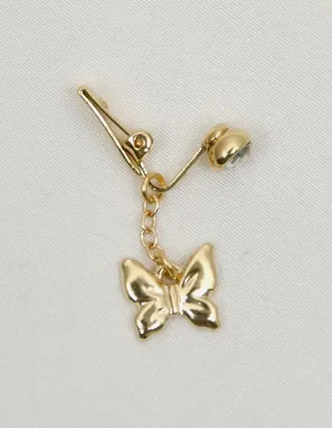 Painted Lady - Gold Butterflies of Summer Non-Piercing Belly Ring